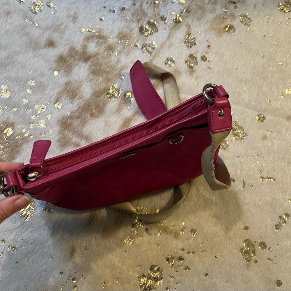 Coach Pink Nylon Crossbody Bag - Picture 3 of 9